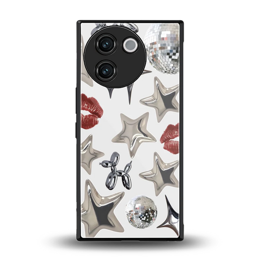 Disco Dreams back phone cover | glass case for vivo v30e