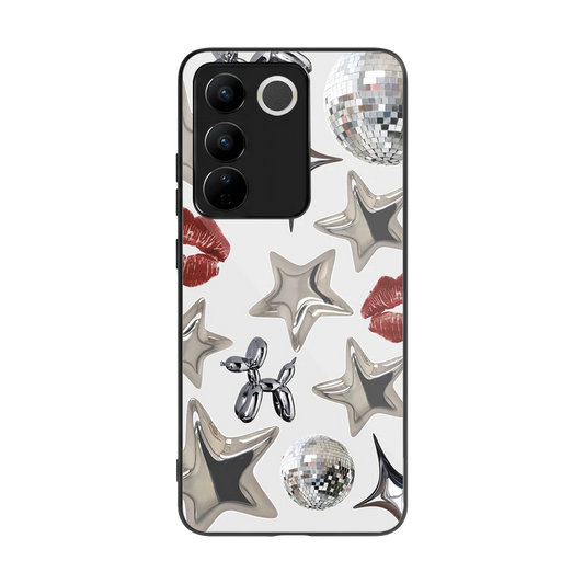 Disco Dreams back phone cover | glass case for vivo v27 5g