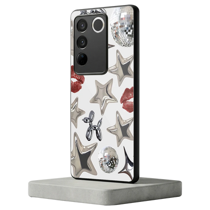 Disco Dreams vivo v27 5g mobile cover | shockproof glass phone case