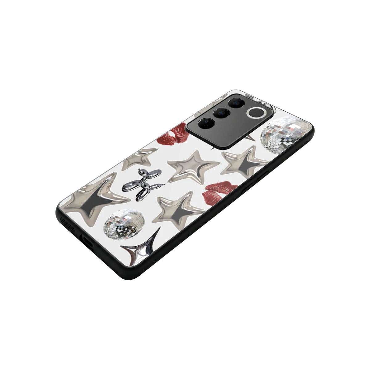 Disco Dreams stylish phone case for vivo v27 5g | glossy glass and slim fit
