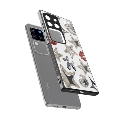 Disco Dreams sleekvivo v30 pro cover with tempered glass back and TPU edges