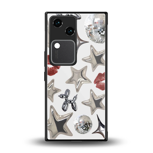 Disco Dreams back phone cover | glass case for vivo v30