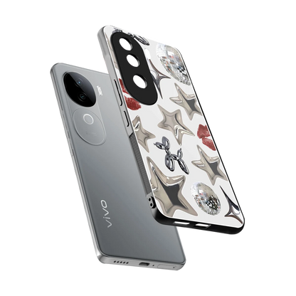 Disco Dreams sleek vivo v40e cover with tempered glass back and TPU edges