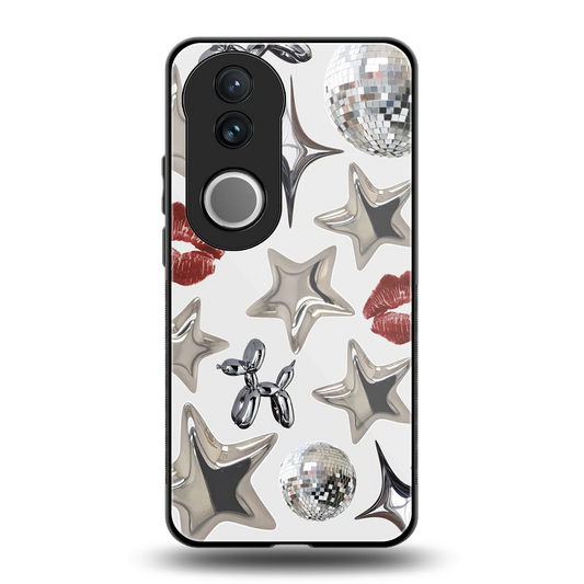 Disco Dreams back phone cover | glass case for vivo v50