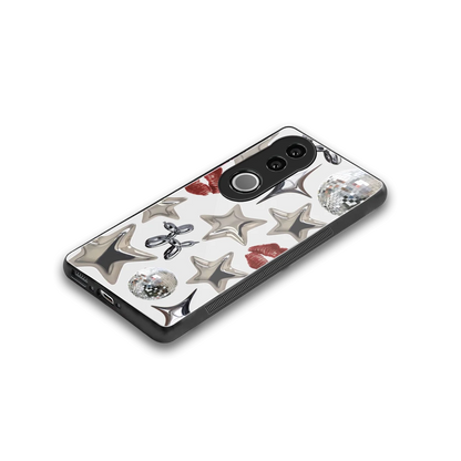 Disco Dreams stylish phone case for vivo v50 | glossy glass and slim fit