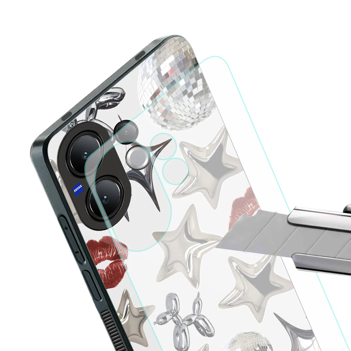 Disco Dreams stylish phone case for vivo v60 | glossy glass and slim fit