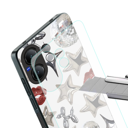 Disco Dreams stylish phone case for vivo v60 | glossy glass and slim fit