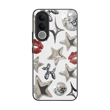 Disco Dreams back phone cover | glass case for vivo v70 fe