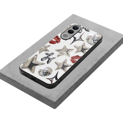 Disco Dreams stylish phone case for vivo v70 fe | glossy glass and slim fit