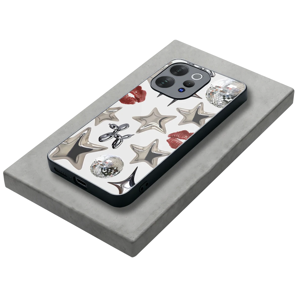 Disco Dreams stylish phone case for vivo v70 | glossy glass and slim fit