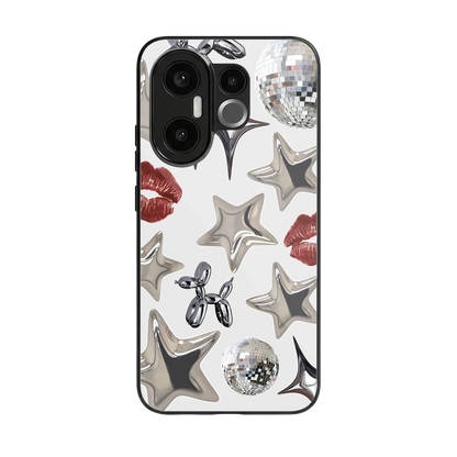 Disco Dreams back phone cover | glass case for vivo x200 fe