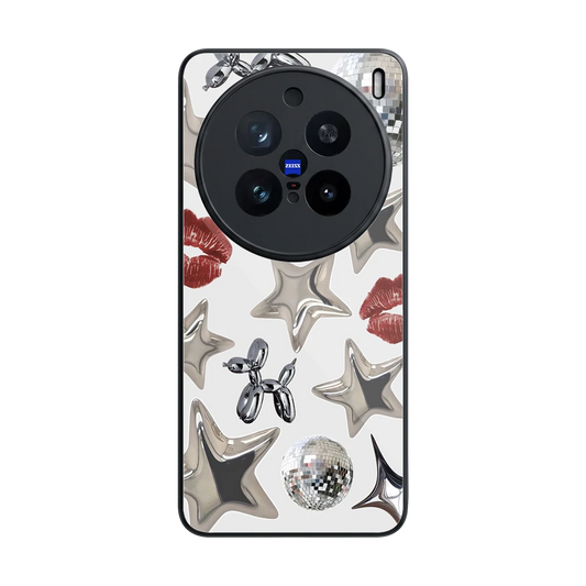 Disco Dreams back phone cover | glass case for vivo x200 pro