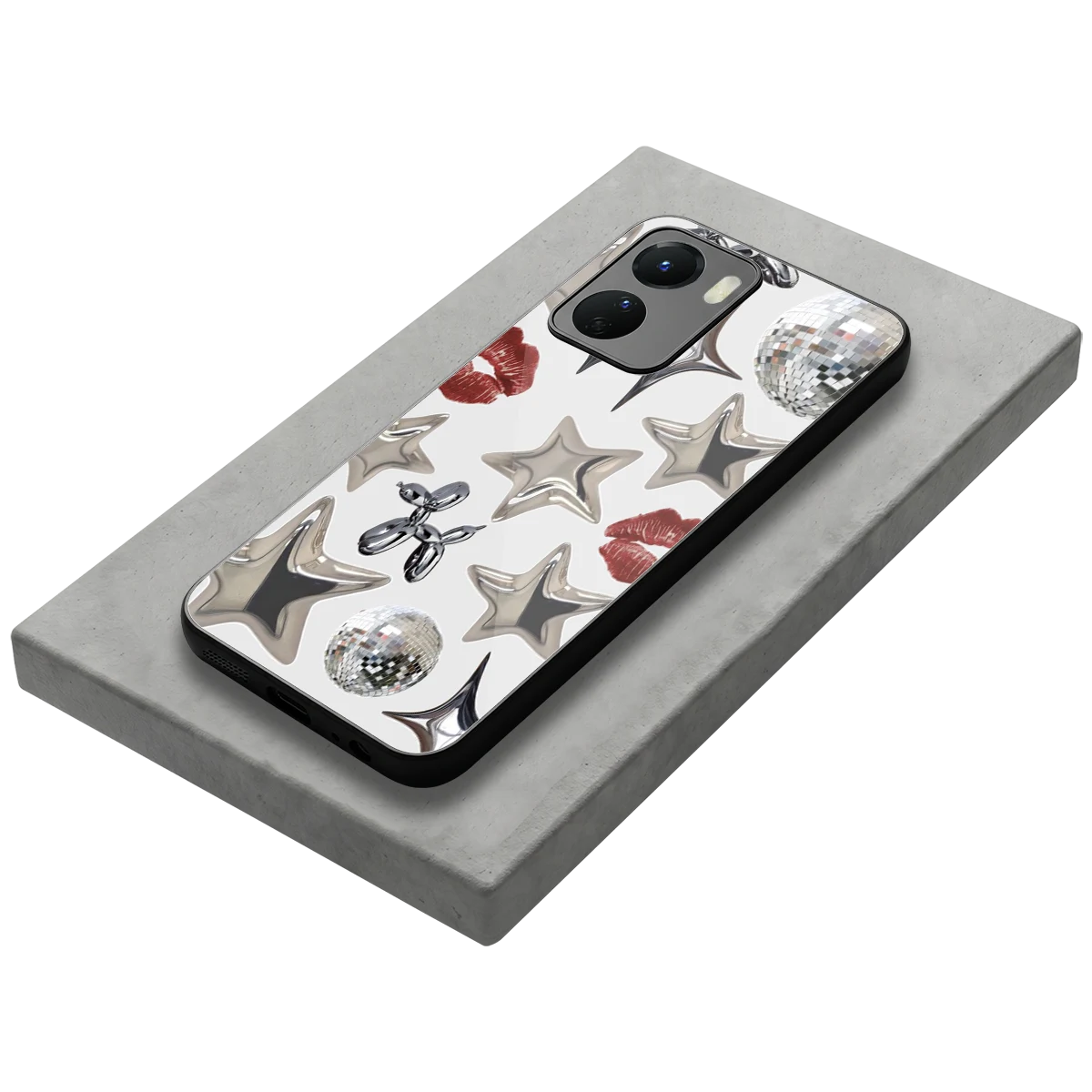Disco Dreams stylish phone case for vivo y16 | glossy glass and slim fit