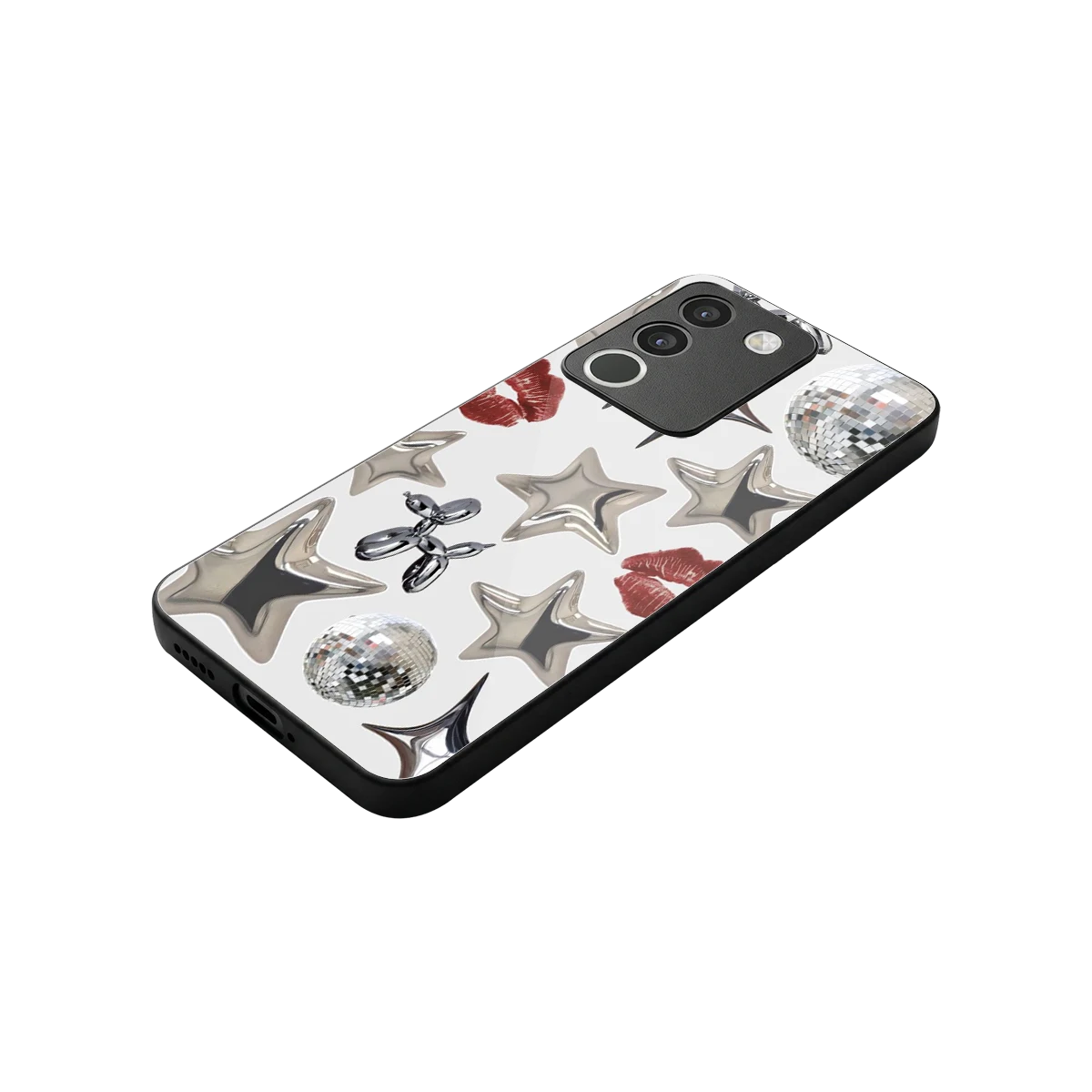 Disco Dreams stylish phone case for vivo y200 5g | glossy glass and slim fit