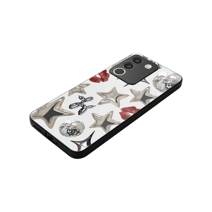 Disco Dreams stylish phone case for vivo y200 5g | glossy glass and slim fit