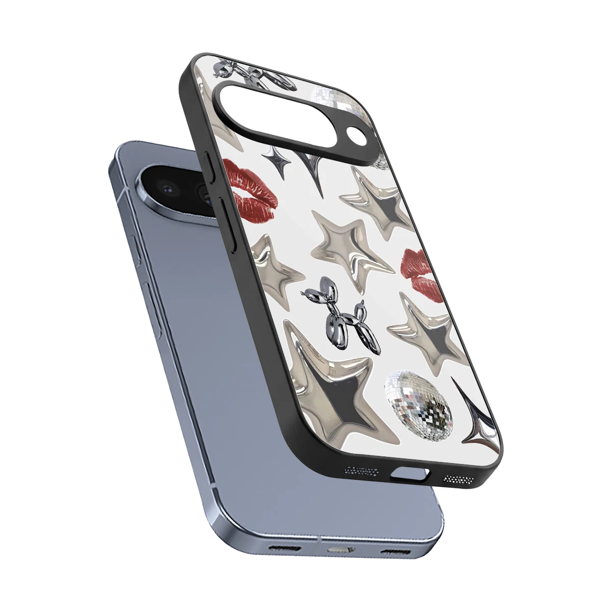 Disco Dreams sleek google pixel 10 cover with tempered glass back and TPU edges