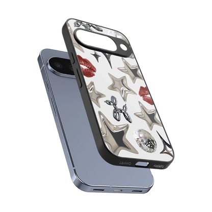 Disco Dreams sleek google pixel 10 cover with tempered glass back and TPU edges