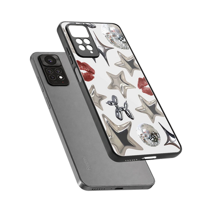 Disco Dreams sleek redmi note 11 pro cover with tempered glass back and TPU edges