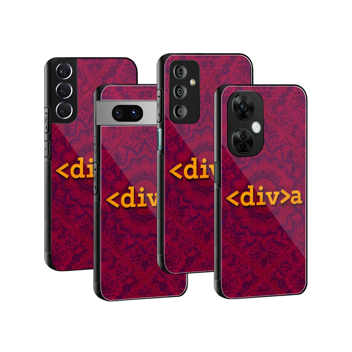Stylish Glass Back Case for All Smartphones iPhone, Samsung, OnePlus, Pixel, Redmi, Oppo, Vivo, Motorola