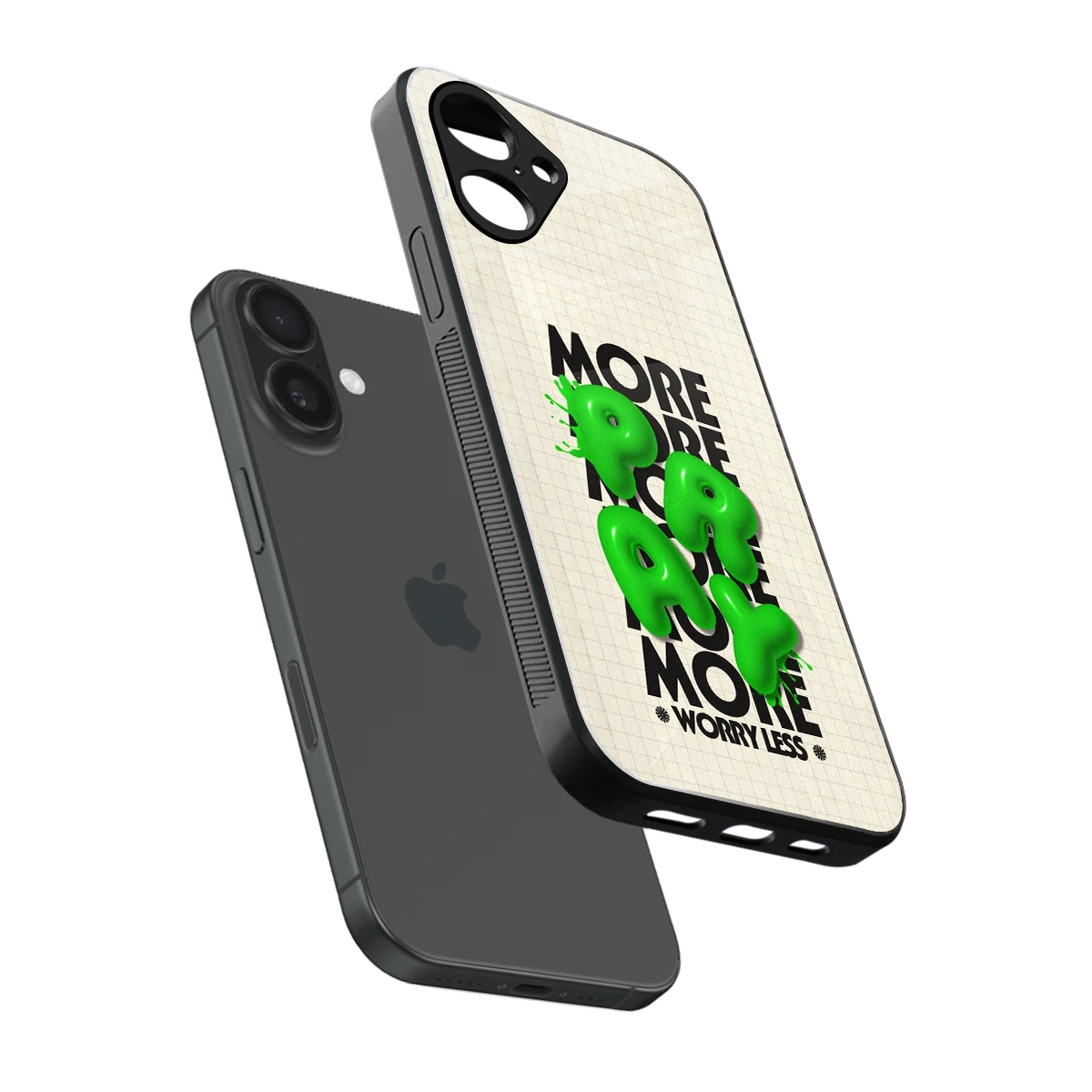 Divine Energy sleek iPhone 16 cover with tempered glass back and TPU edges