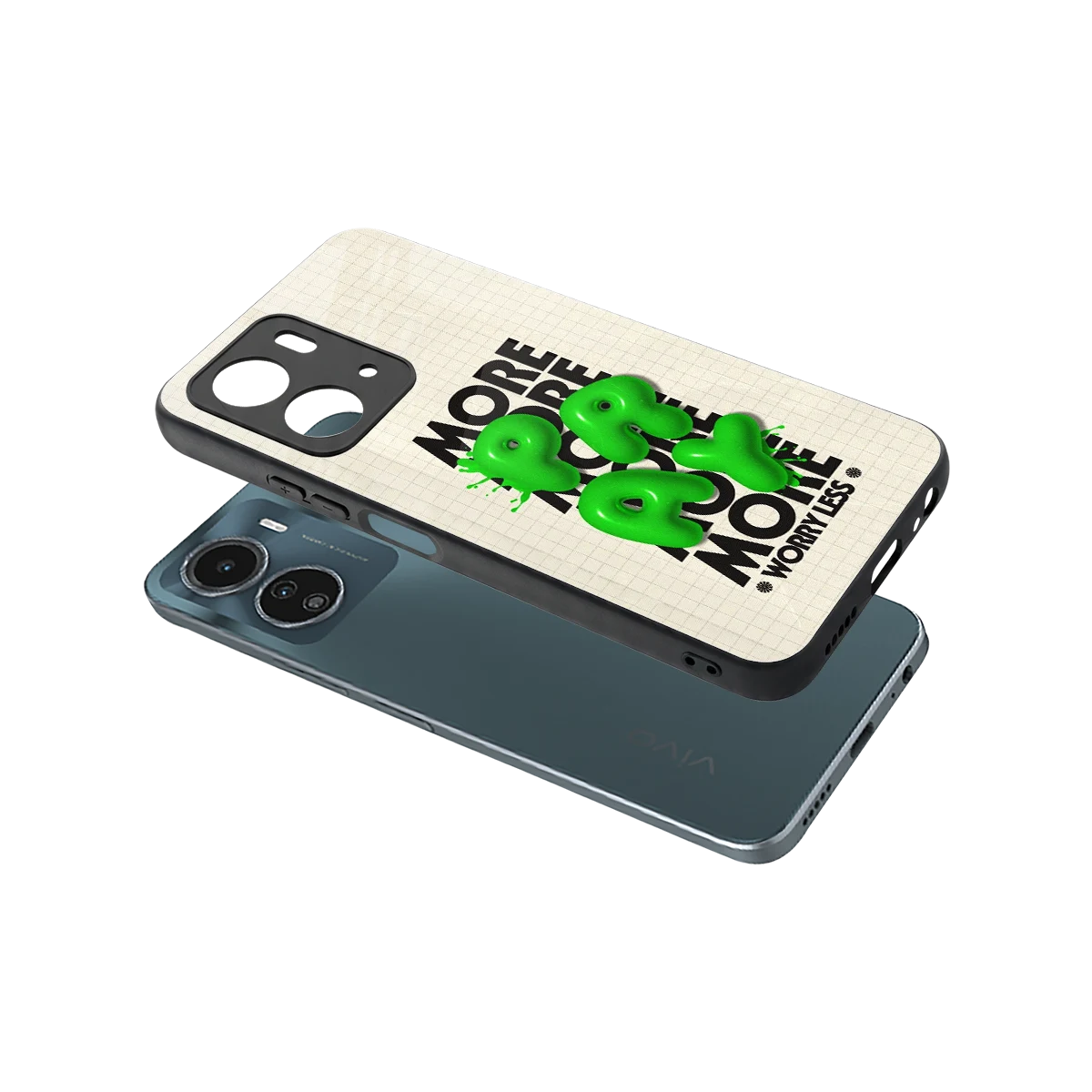 Divine Energy sleek vivo y16 cover with tempered glass back and TPU edges