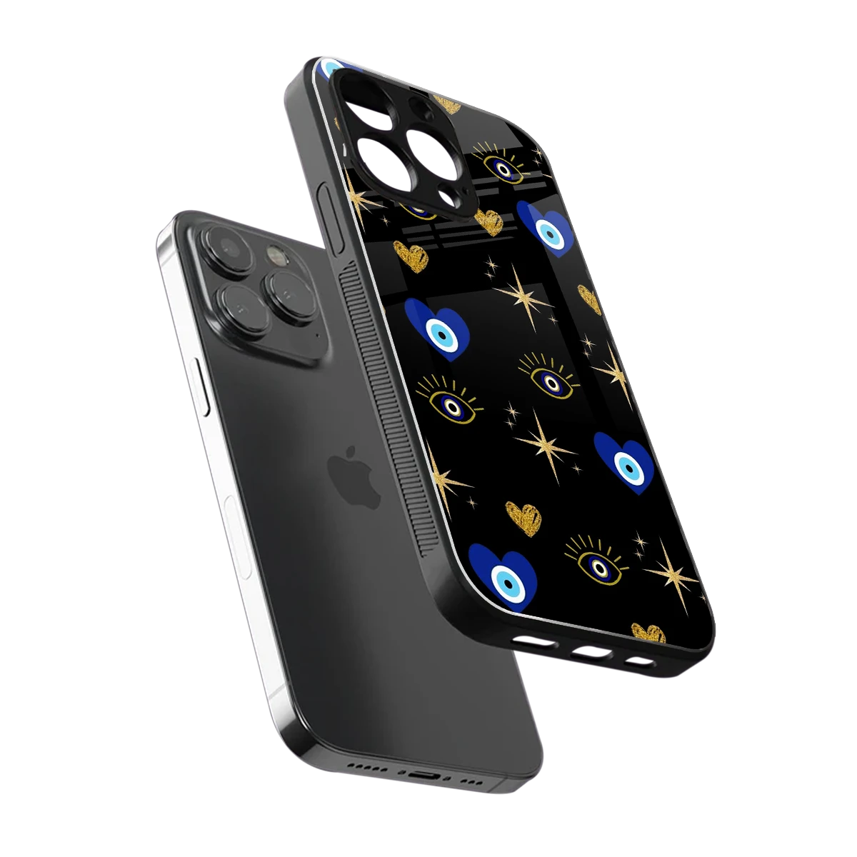 Divine Protection sleek iphone 15 pro max cover with tempered glass back and TPU edges