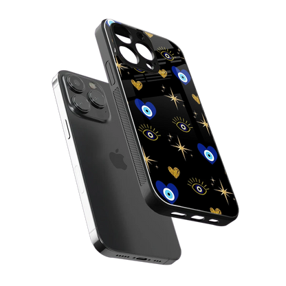 Divine Protection sleek iphone 15 pro cover with tempered glass back and TPU edges