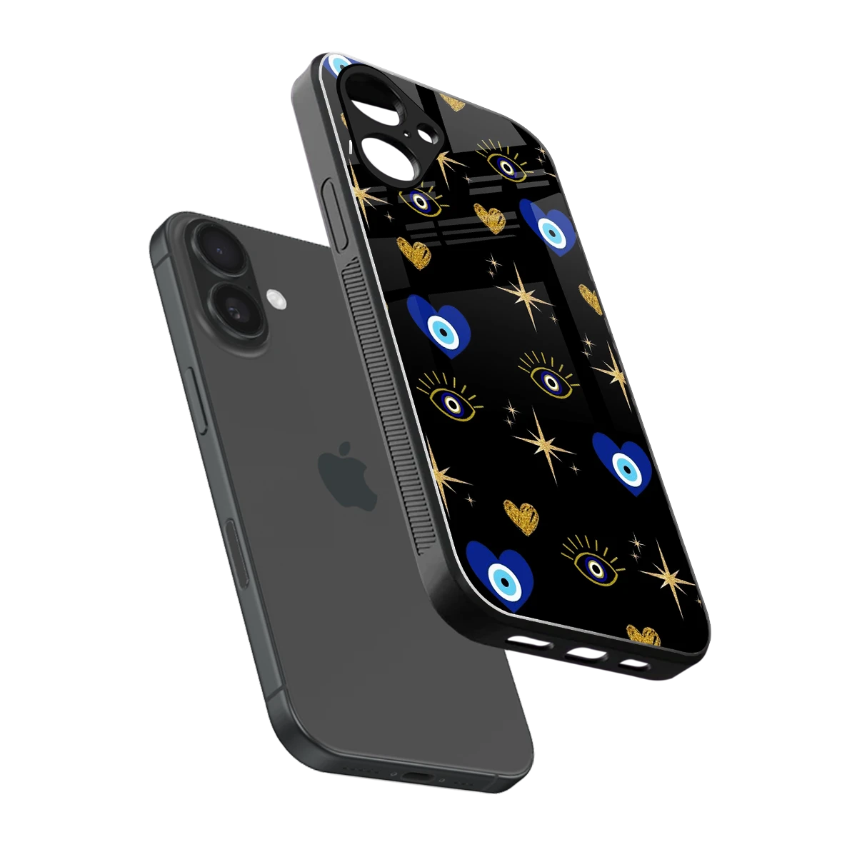 Divine Protection sleek iPhone 16 cover with tempered glass back and TPU edges