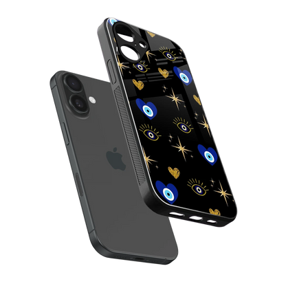 Divine Protection sleek iPhone 16 cover with tempered glass back and TPU edges