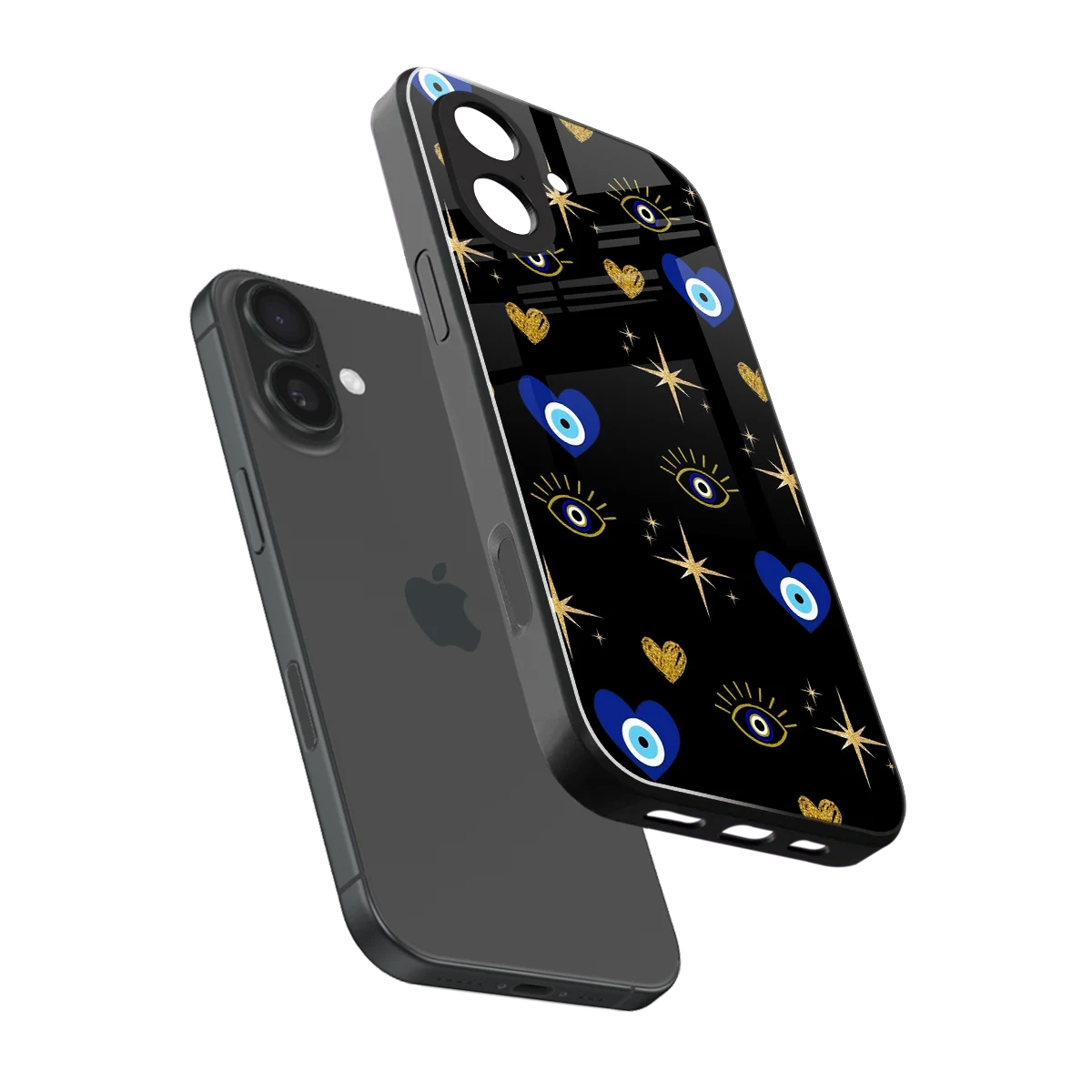 Divine Protection sleek iphone 17 cover with tempered glass back and TPU edges