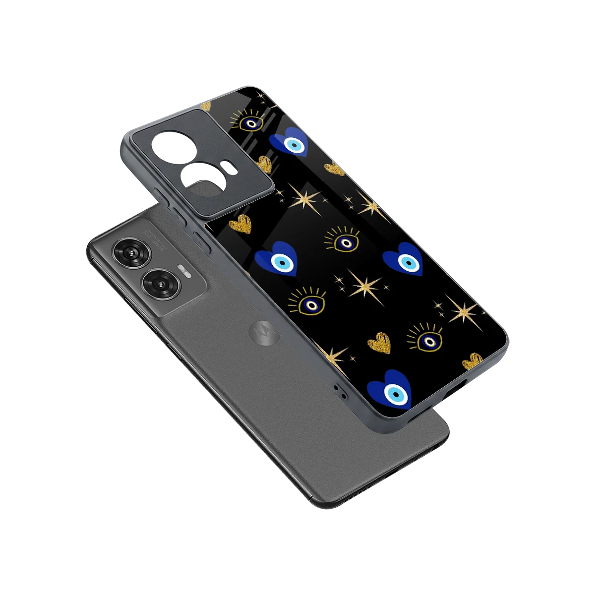 Divine Protection sleek motorola edge 50 fusion cover with tempered glass back and TPU edges