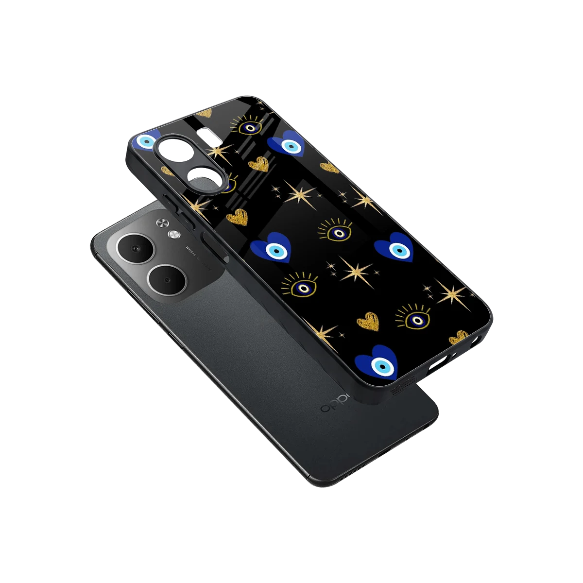 Divine Protection sleek oppo a5x 5g cover with tempered glass back and TPU edges