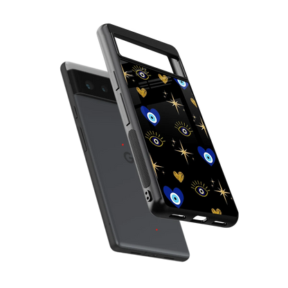 Divine Protection sleek google pixel 6a cover with tempered glass back and TPU edges