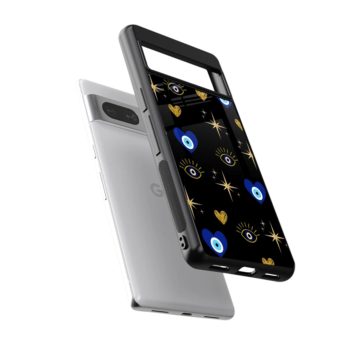 Divine Protection sleek google pixel 7a cover with tempered glass back and TPU edges