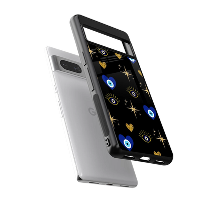 Divine Protection sleek google pixel 7a cover with tempered glass back and TPU edges