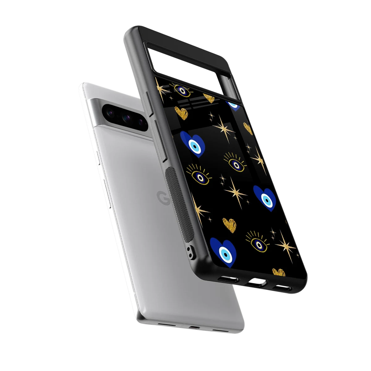 Divine Protection sleek google pixel 8 pro cover with tempered glass back and TPU edges