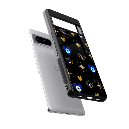 Divine Protection sleek google pixel 8 pro cover with tempered glass back and TPU edges