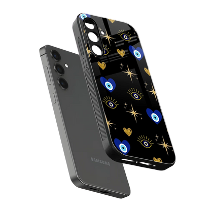 Divine Protection sleek samsung galaxy m55 5g cover with tempered glass back and TPU edges