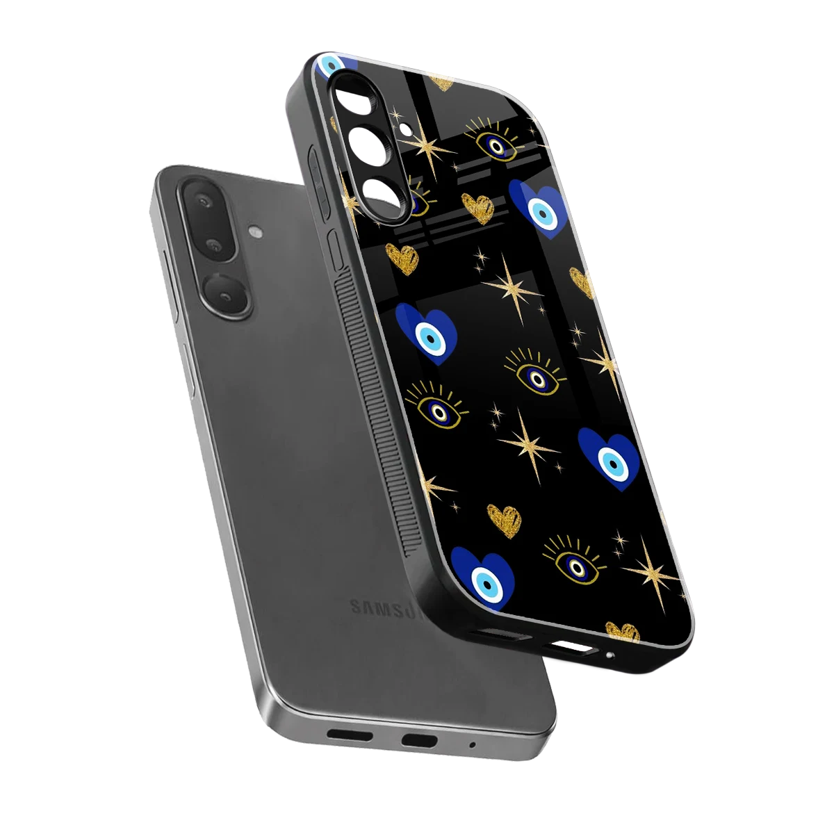 Divine Protection sleek samsung galaxy m56 5g cover with tempered glass back and TPU edges