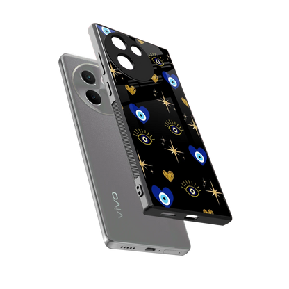 Divine Protection sleek vivo v30e cover with tempered glass back and TPU edges