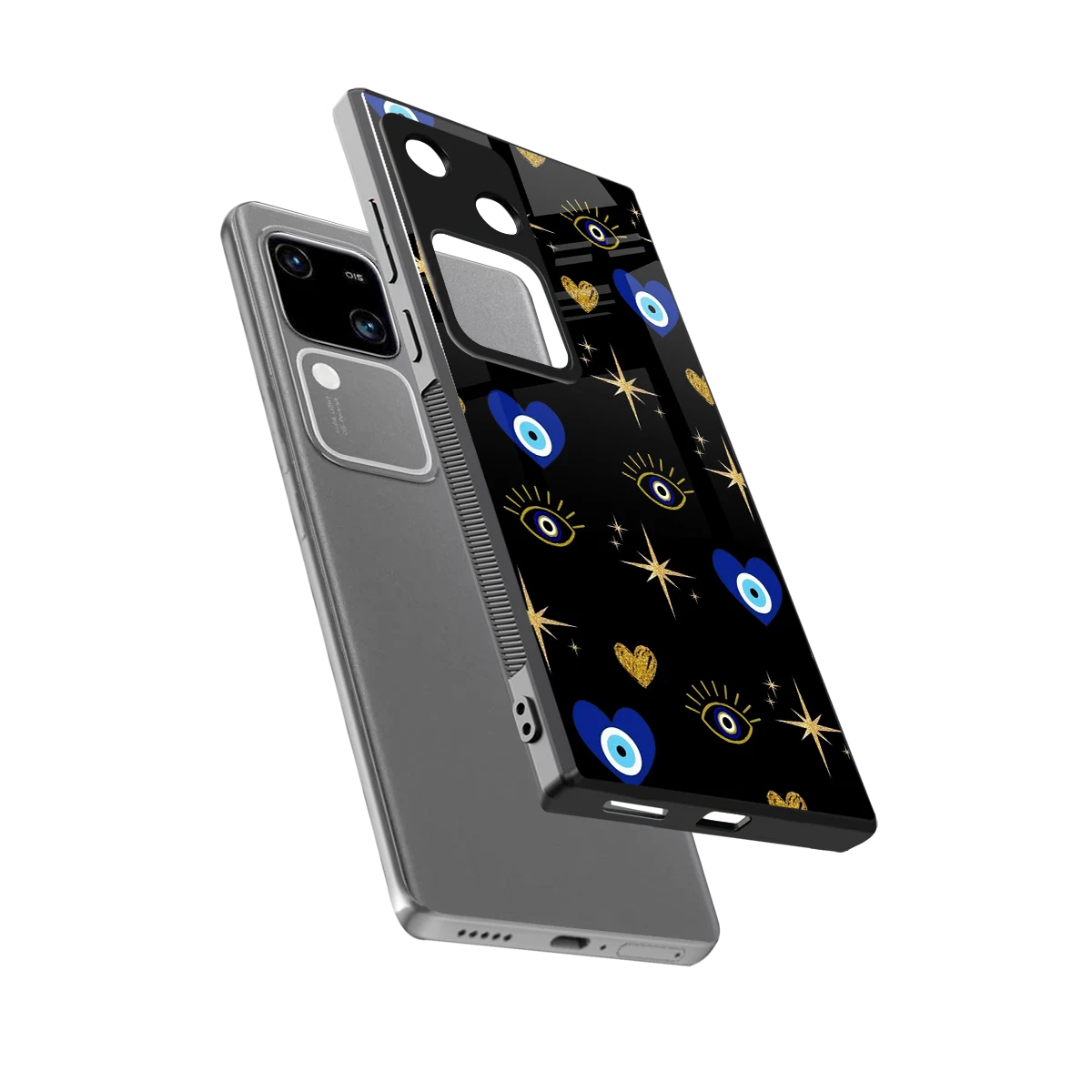Divine Protection sleek vivo v30 cover with tempered glass back and TPU edges
