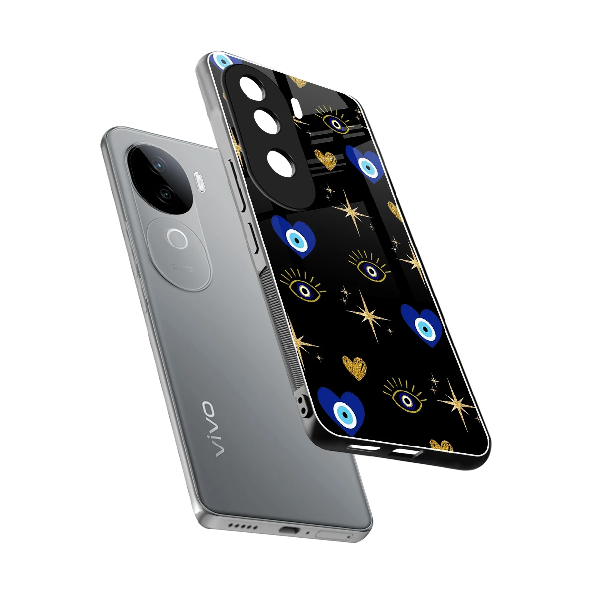 Divine Protection sleek vivo v40e cover with tempered glass back and TPU edges