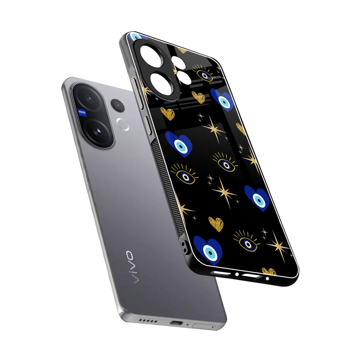 Divine Protection sleek vivo v60 cover with tempered glass back and TPU edges