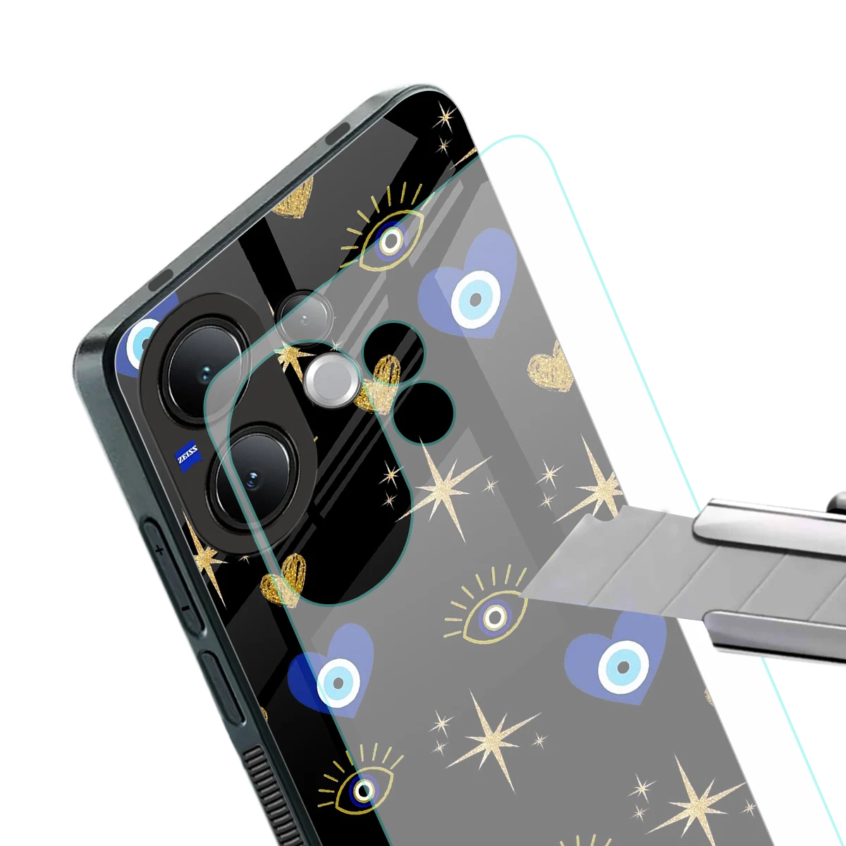 Divine Protection stylish phone case for vivo v60 | glossy glass and slim fit