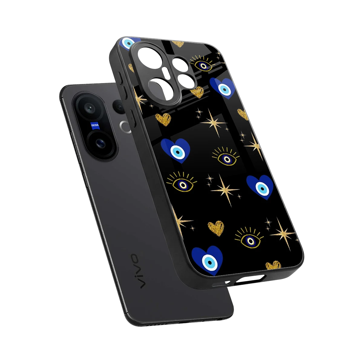 Divine Protection sleek vivo x200 fe cover with tempered glass back and TPU edges