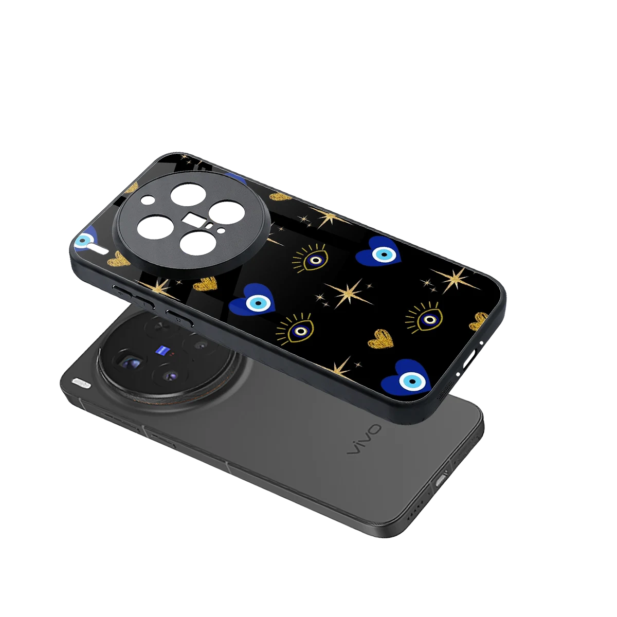 Divine Protection sleek vivo x300 pro cover with tempered glass back and TPU edges