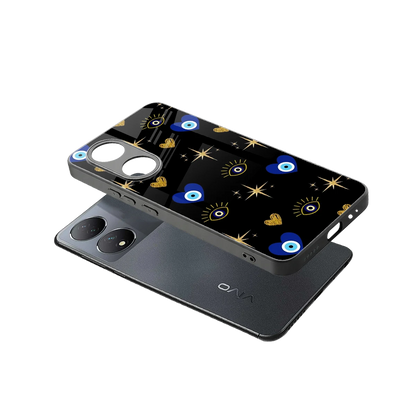 Divine Protection sleek Vivo-y100 cover with tempered glass back and TPU edges