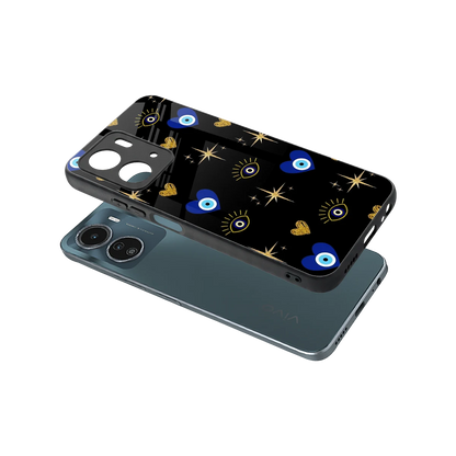 Divine Protection sleek vivo y16 cover with tempered glass back and TPU edges