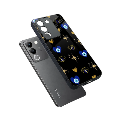 Divine Protection sleek vivo y200 5g cover with tempered glass back and TPU edges