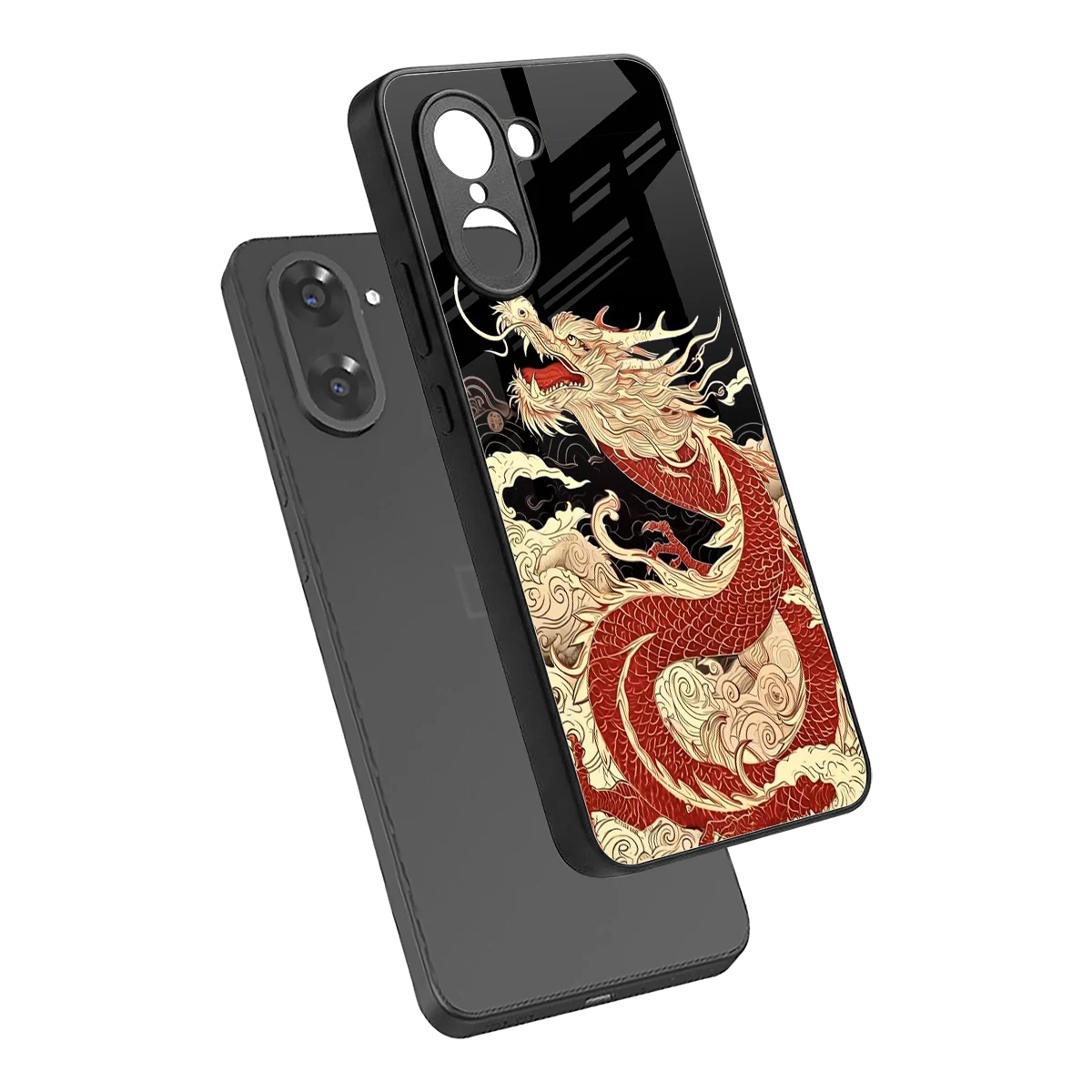 Dragon Spirit sleek oneplus nord ce5 5g cover with tempered glass back and TPU edges